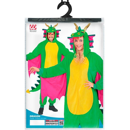 Draak Pluche Jumpsuit met Kap en Masker van Widmann koop je bij Partywinkel