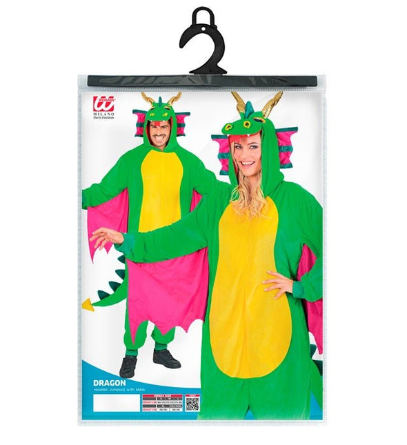Draak Pluche Jumpsuit met Kap en Masker van Widmann koop je bij Partywinkel