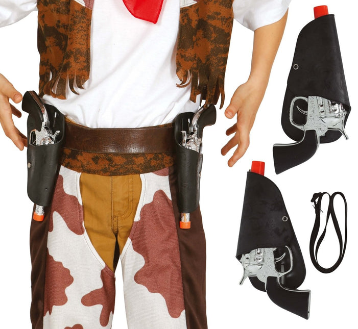 Dubbele Holster 2 Pistolen van Fiestas Guirca koop je bij Partywinkel