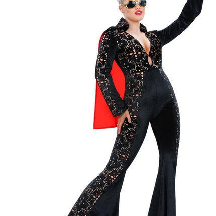 Elvis Black Rhinestone Kostuum van Smiffys koop je bij Partywinkel