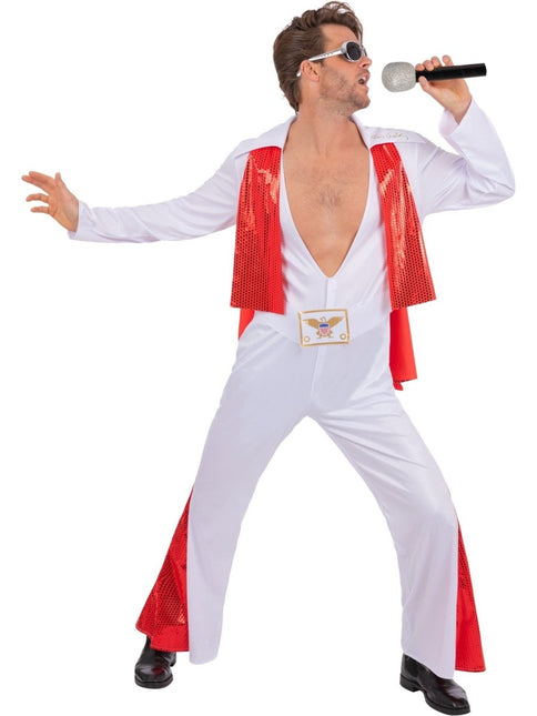 Elvis White Jumpsuit Heren van Smiffys koop je bij Partywinkel