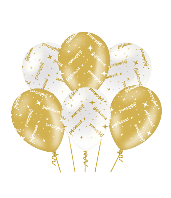 Fancy party ballonnen - Gefeliciteerd