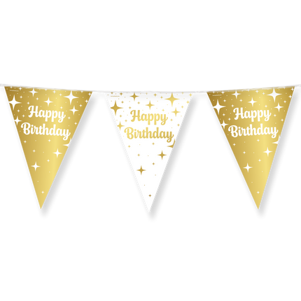 Fancy party Vlaggenlijn folie - Happy birthday