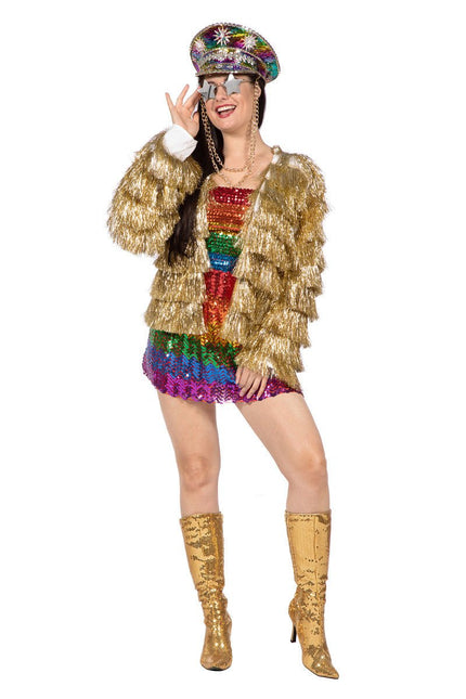 Festival Jas Goud Dames Tinsel van Wilbers & Wilbers koop je bij Partywinkel