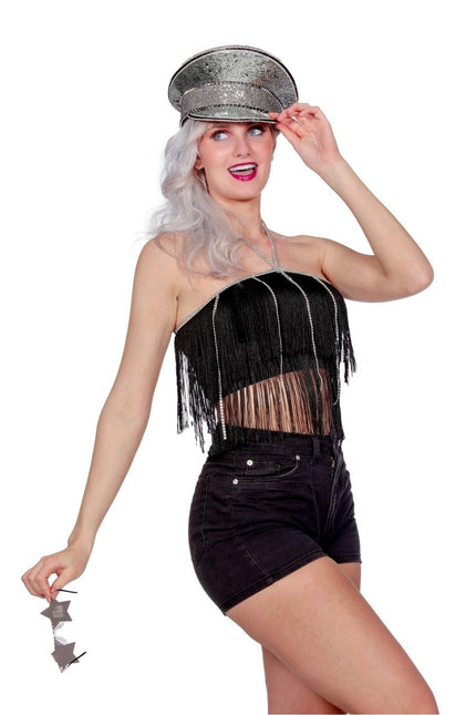 Festival Top Zwart Dames Franjes van Wilbers & Wilbers koop je bij Partywinkel