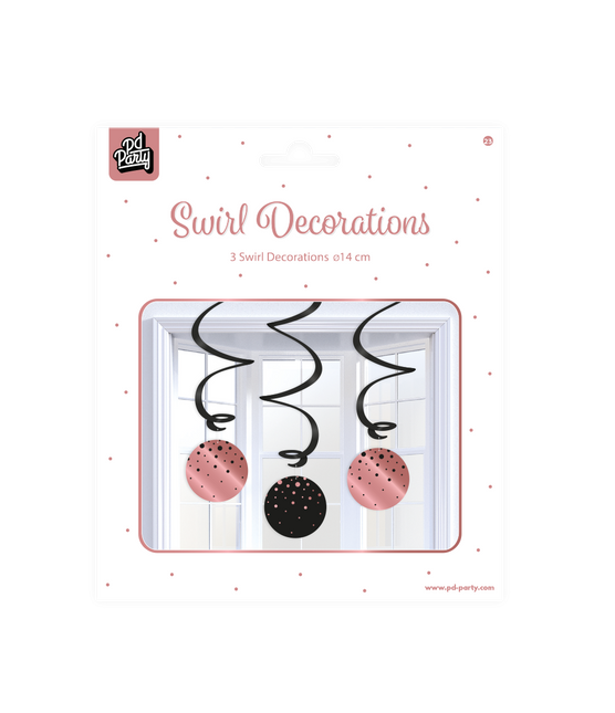 Roze Zwarte Hangdecoratie 17cm