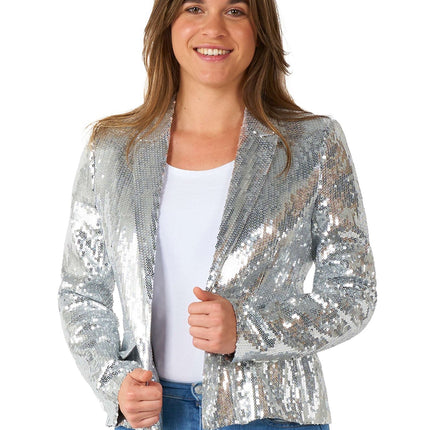 Paillet Zilver Blazer Dames Suitmeister
