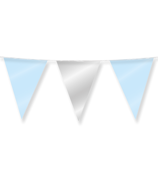 Zilver Blauwe Slinger Metallic 10m