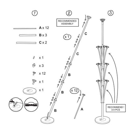 Witte Ballonnenstandaard 1,6m