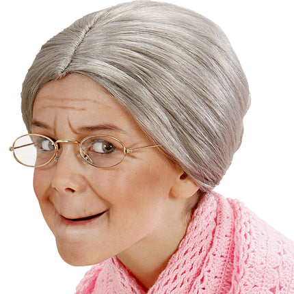 Grijze Pruik Oma Kind