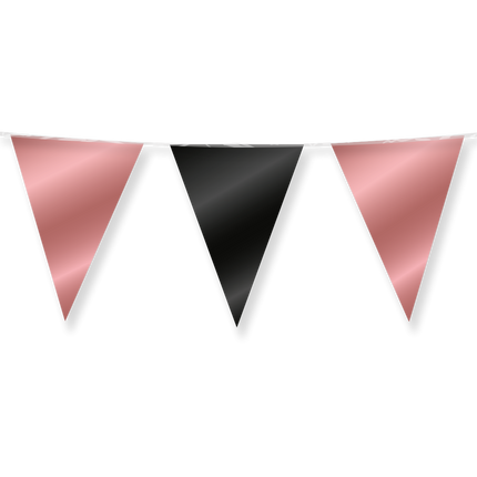 Rose Goud Zwarte Slinger Metallic 10m