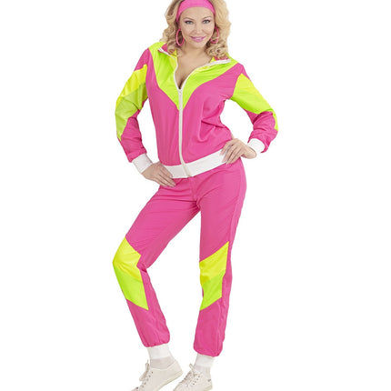 Neon 80S Trainingspak Fout Groen Roze