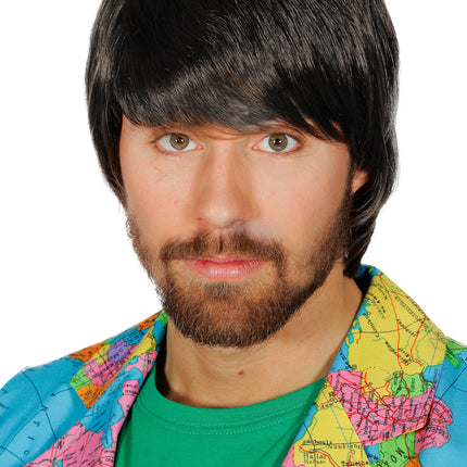 Zwarte Pruik Heren Luxe