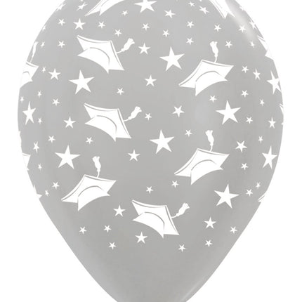 Ballonnen Graduation Hats Silver 30cm 25st