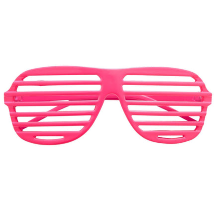 Neon Roze Bril Gestreept