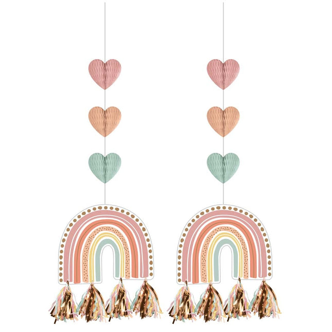 Hangdecoratie Regenboog 91cm 2st