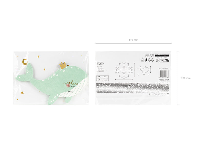 Servetten Walvis 16cm 20st