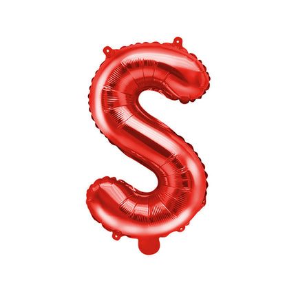 Folie Ballon Letter S Rood Leeg 35cm