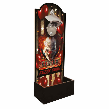 Halloween Deurbord Bier Opener Clown 30cm