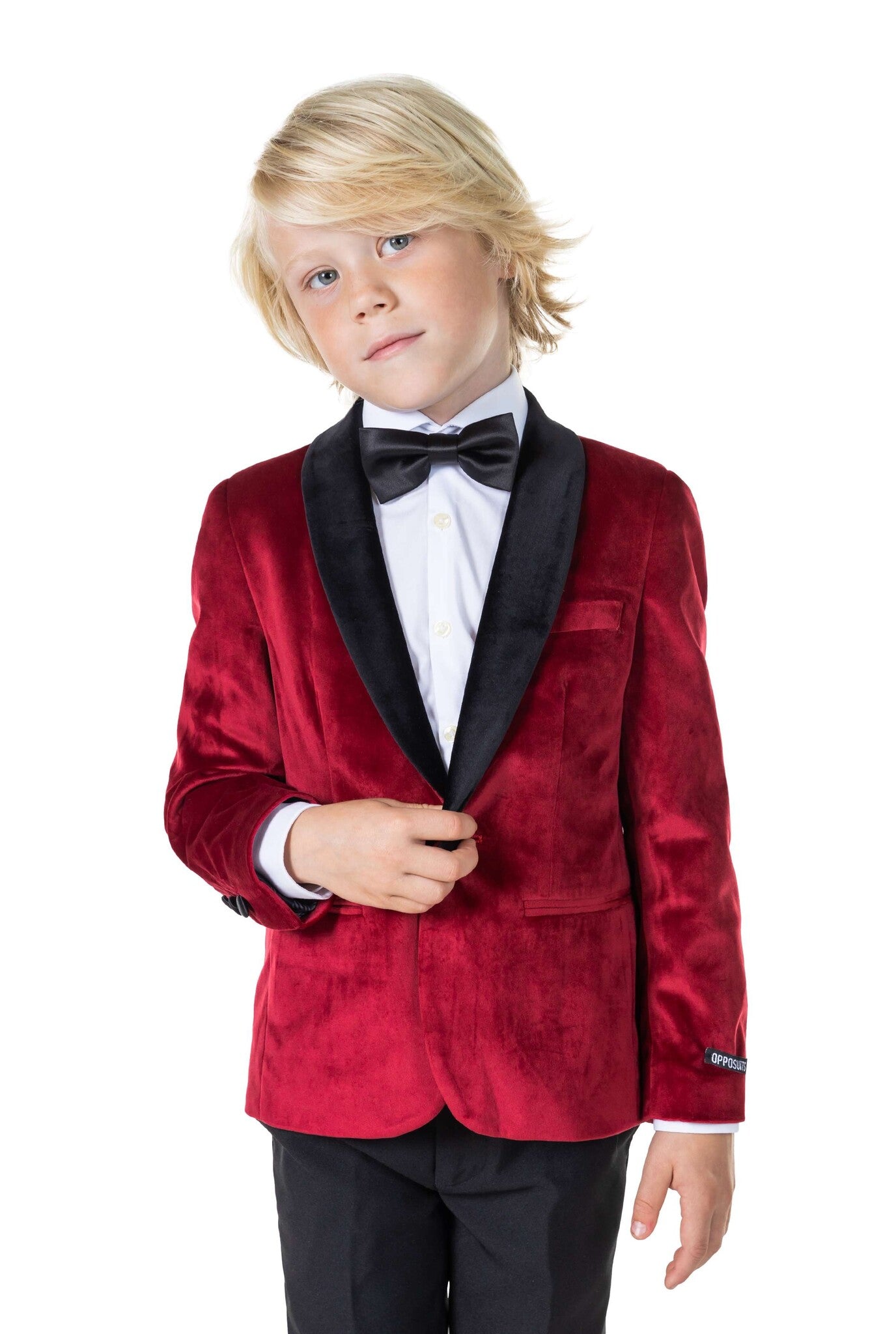 Bordeaux Rode Velvet Blazer Jongen OppoSuits – Partywinkel