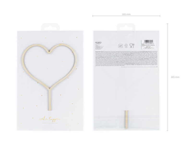 Houten Hart Caketopper 23cm