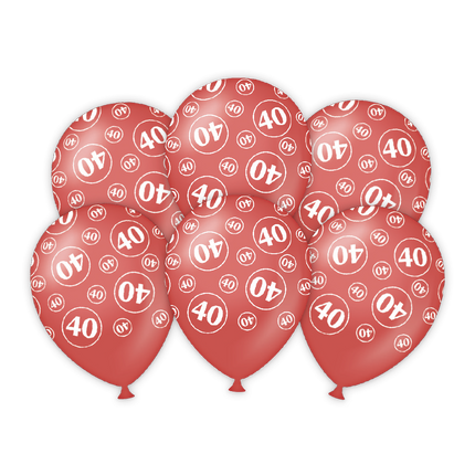 Ballonnen 40 Jaar 30cm 6st