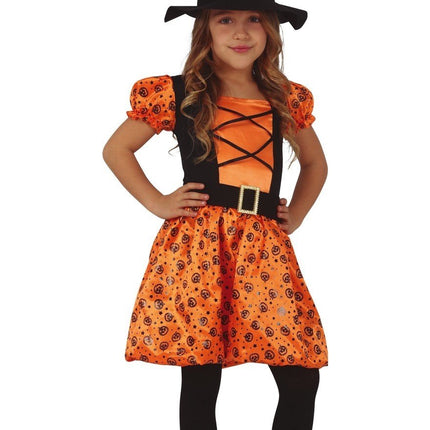 Halloween Kostuum Meisje Heks Pompoen