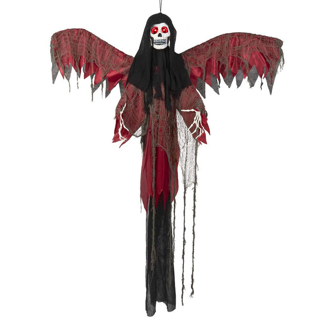 Halloween Pop Vliegend Skelet Rood 198cm