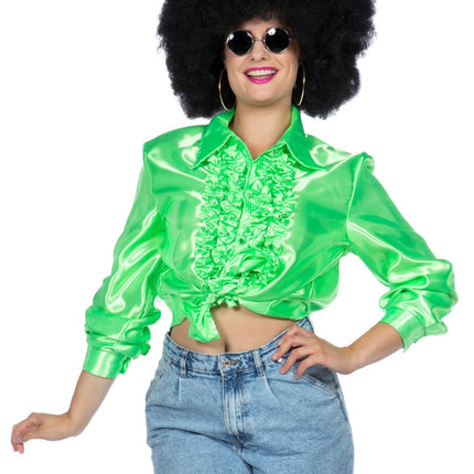 Disco Blouse Ruches Groen
