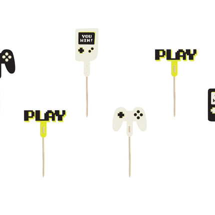 Gaming Party Cupcake Toppers 10,5cm 6st