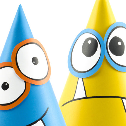 Monster Feesthoedjes 16cm 6st