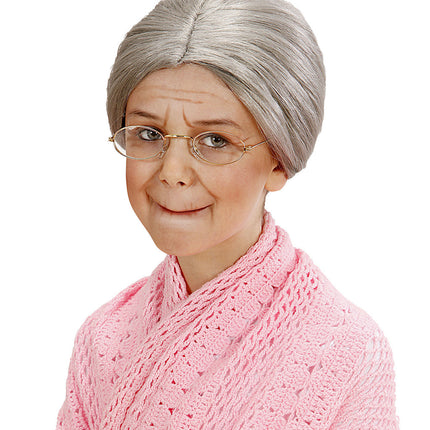 Grijze Pruik Oma Kind