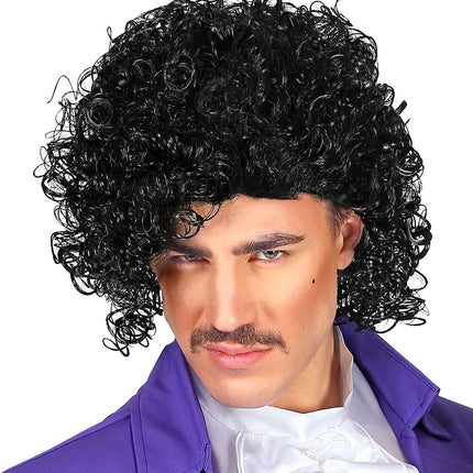 Zwarte Pruik Prince
