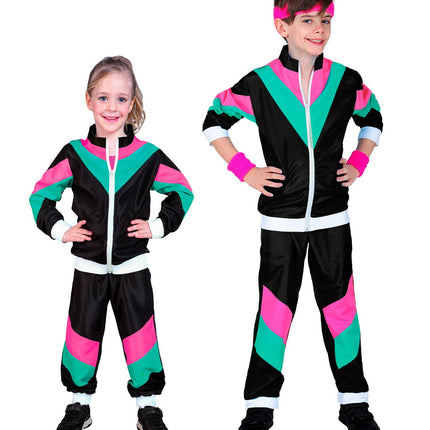 Groen Roze Zwart Trainingspak Fout Kind