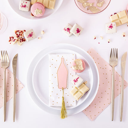 Servetten Stippen Roze 33cm 20st