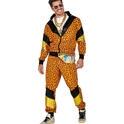 Neon 80S Trainingspak Fout Luipaard Print
