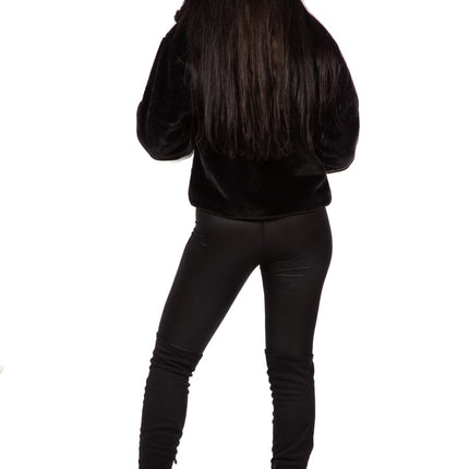 Blauwe Bontjas Zwart Dames