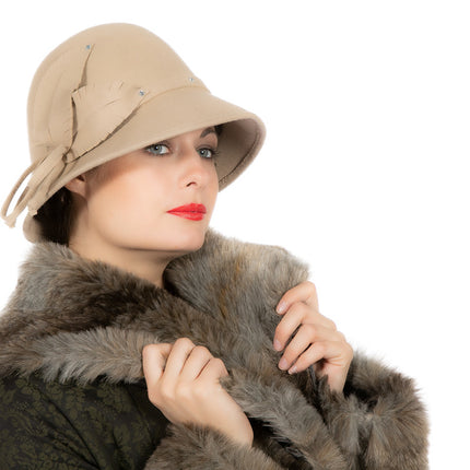 Beige Hoed 20'S