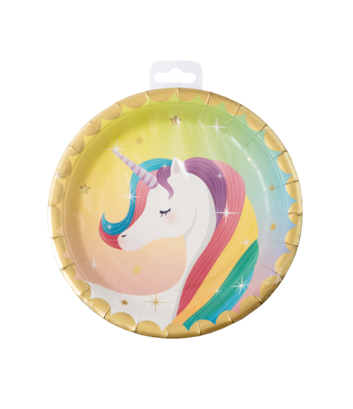 Unicorn Borden Gekleurd 23cm 8st