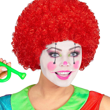 Rode Pruik Clown Krullen
