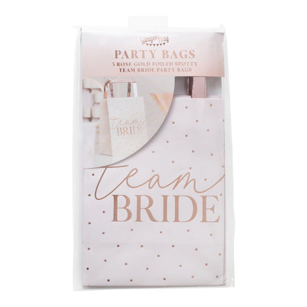 Roze Uitdeeltasjes Team Bride 27cm 5st