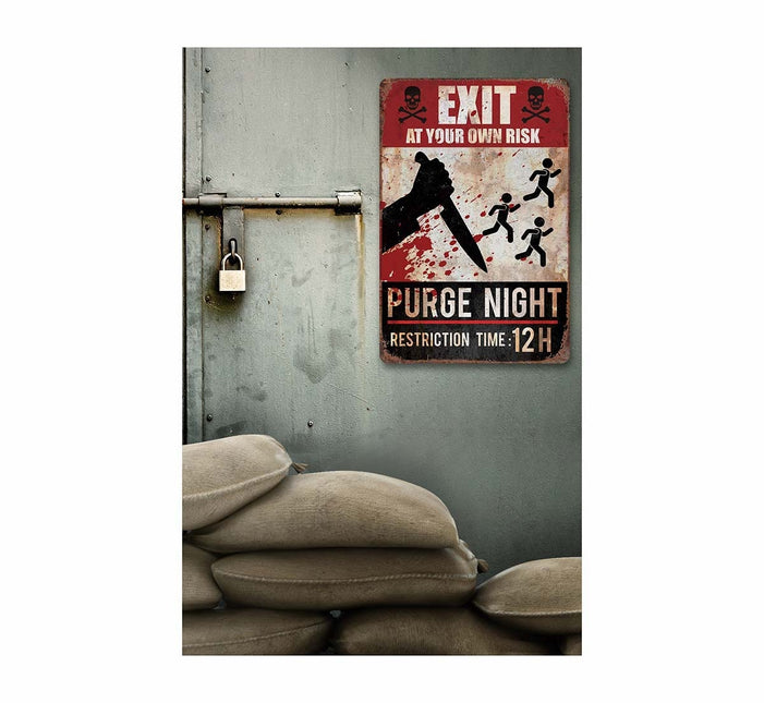 Halloween Deurbord Purge Night Bord 36cm