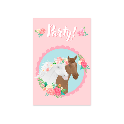 Paard Uitnodigingen 6st