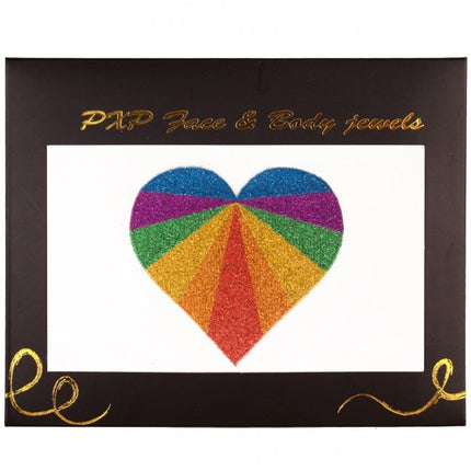 PXP Gezicht Sticker Face Jewels Rainbow Heart