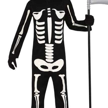 Skelet Halloween Kostuum Kind zwart-wit