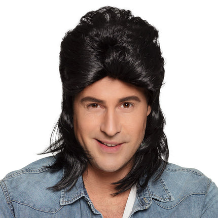 Jaren 80 Pruik Aso Zwart