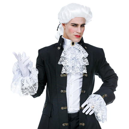 Witte Accessoireset Jabot Met Manchetten 2 delig