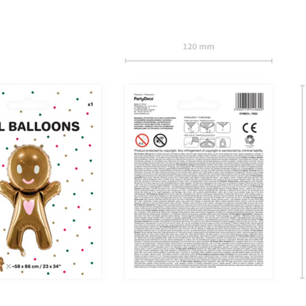 Helium Ballon Gingerbread Leeg 97cm