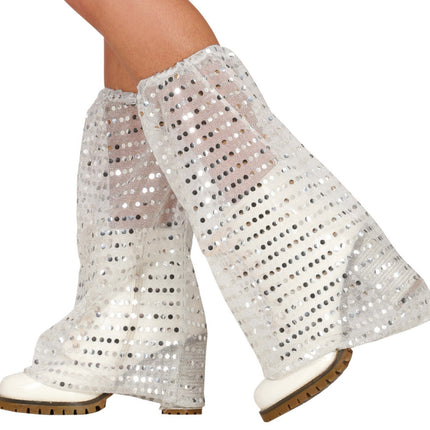Zilveren Beenwarmers Pailletten Stof Organza