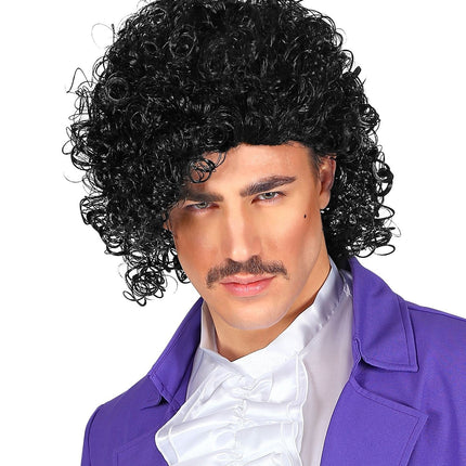 Zwarte Pruik Prince